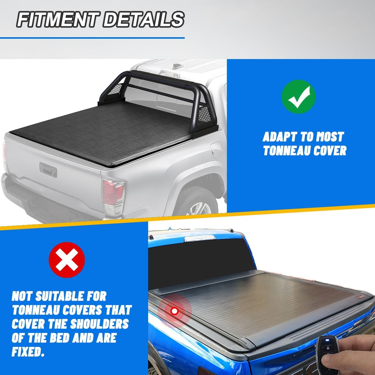 Retractable Tailgate Ladder 56"-68" for Pickup Trucks, Universal Tailgate Steps Rack Bed Ladder for Heavy Duty Pickup Truck Accessories Foldable & Adjustable