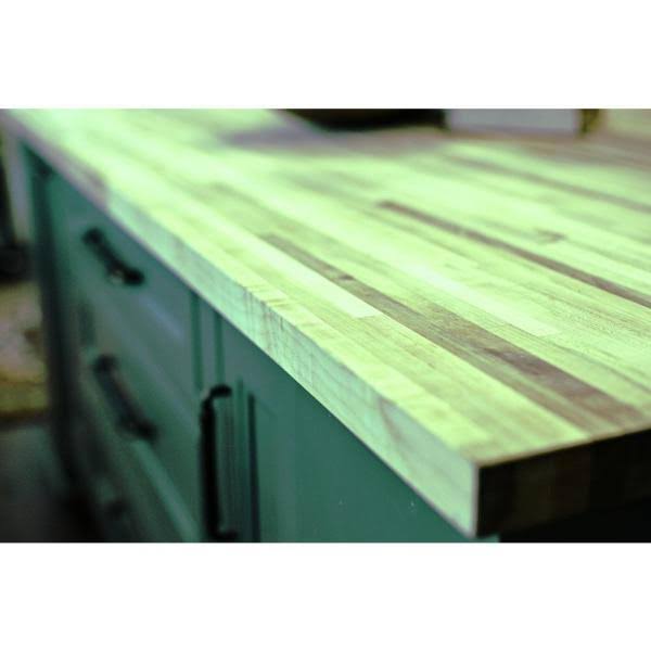 American Hardwood Industries Unfinished Poplar 6 ft. L x 36 in. D x 1.5 in. T Butcher Block Island Countertop