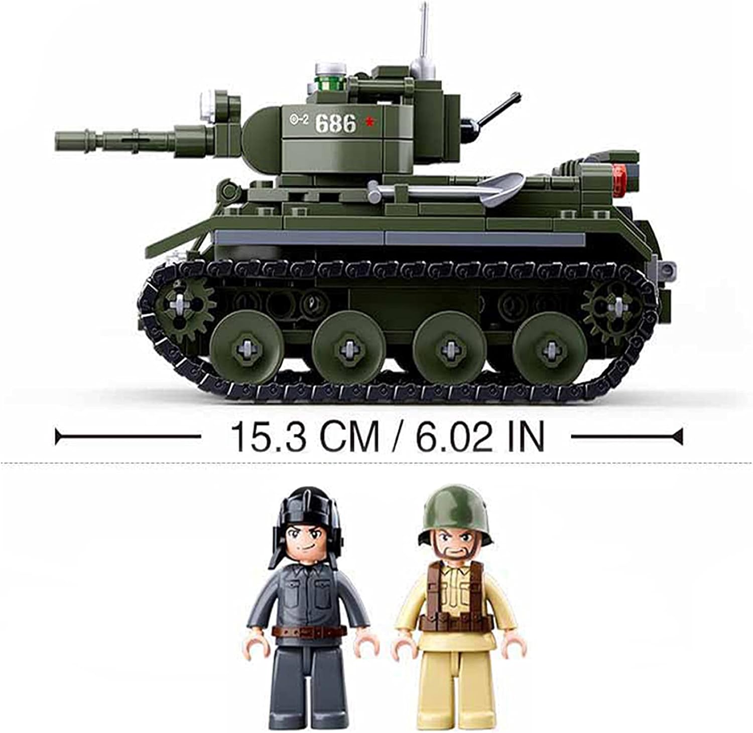 Octopbrik WW2 Army BT-7 Light Cavalry Tank, Compatible with Major Brand, Military Building Blocks Toys for Kids Age 3+ (347PCS)
