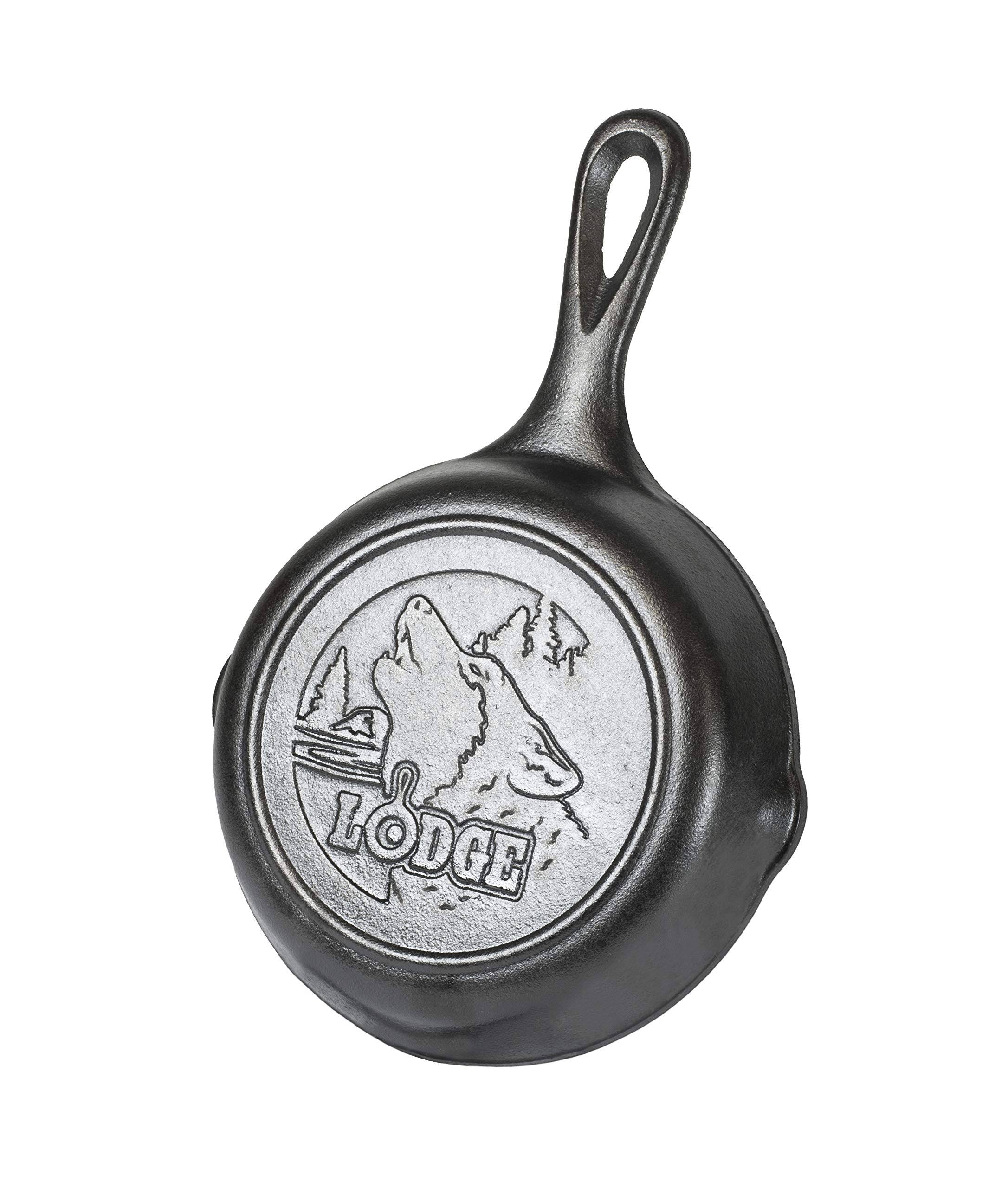 Lodge Wildlife Series Wolf 6.5 inch Cast Iron Skillet