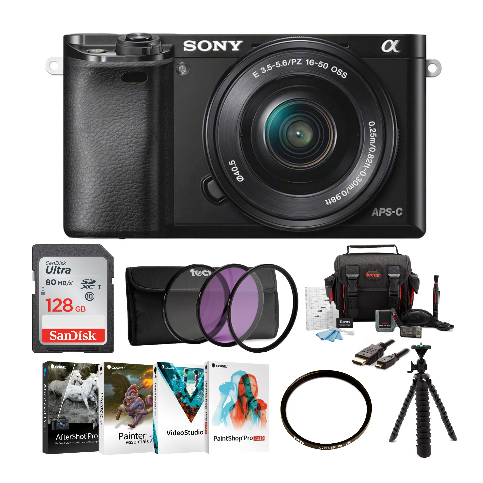 Sony Alpha ZV-E10 APS-C Mirrorless Vlog Camera with 16-50mm Lens (Black) and 128GB SD Card Bundle - Curated Treasures Market