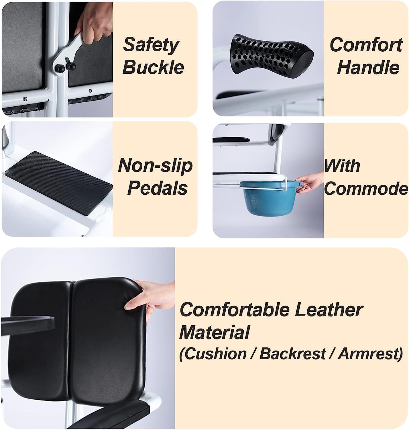 Hydraulic Patient Lift Transfer Chair,4 in 1 Transfer Chair with 180° Split Seat with Toilet and Tray Table, for Nursing Elderly, Load 440Lbs Transfer Wheelchair.