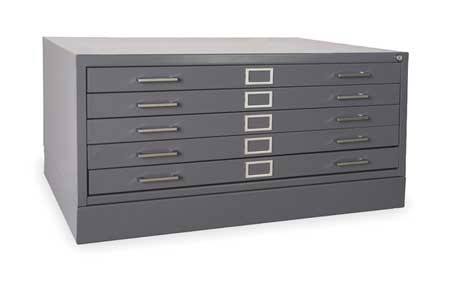 Zoro Select 2CLA4 Cabinet,flat File,5 Drawer,putty