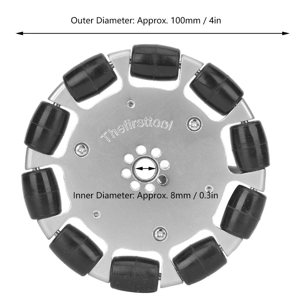 2Pcs 4 Inches Robot Omnidirectional Wheel Set, High Precision Omni-Directional Universal Wheel with Assembly Pad for Industrial Robot,Industrial Robots and Accessories Pack of 2