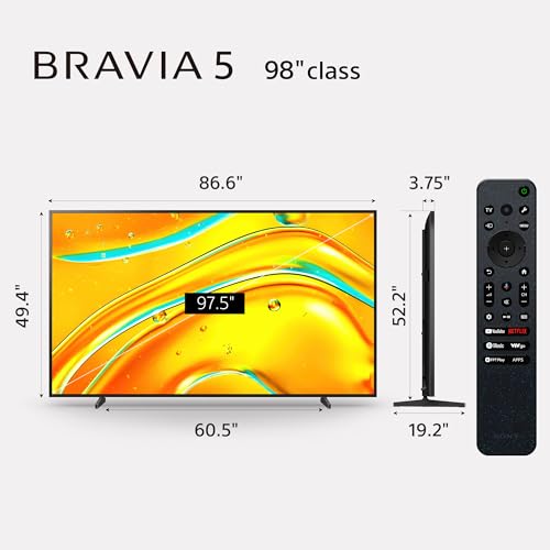 Sony BRAVIA 5 65 Inch TV, Mini LED, 4K Smart Google TV, XR Processor with AI Technology,120hz Television with Dolby Vision/Atmos, Exclusive Features for PlayStation?5, K-65XR50, 2025 Model