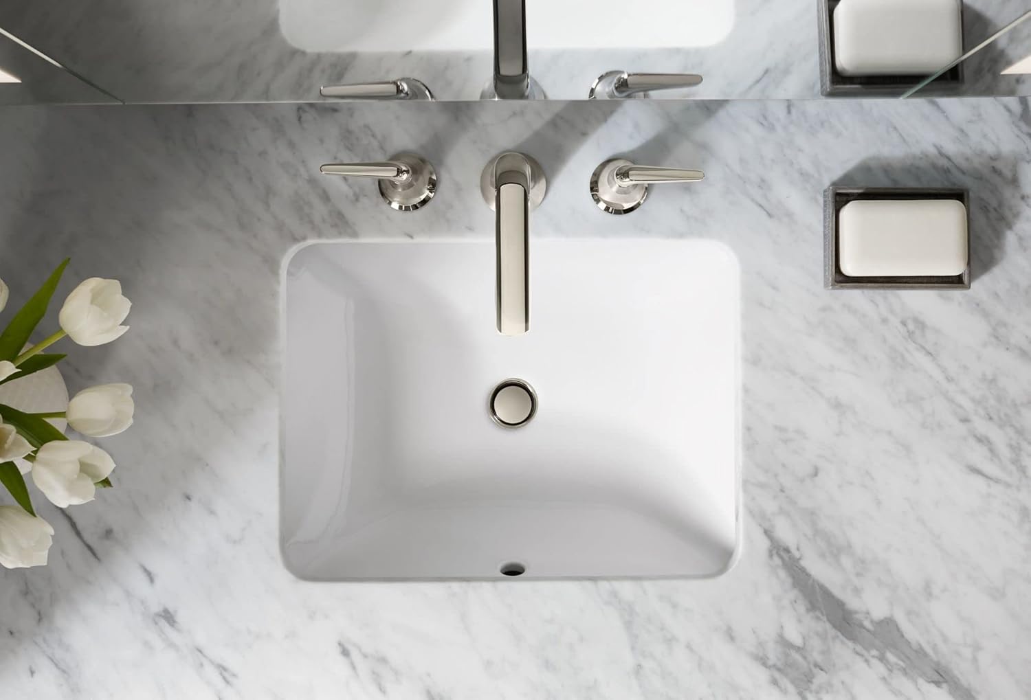 KOHLER K-20000-0 Caxton Under-Mount Bathroom Sink, White
