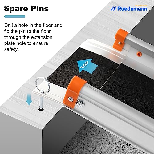 Ruedamann 6FT Adjustable Aluminum Wheelchair Ramp, 8.3" W, 600lbs Capacity,Portable Telescoping Non-Skid Surface Wheelchair Ramp for Home, Stairs, Steps