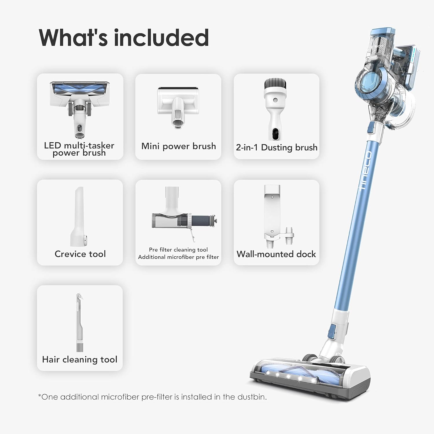 Tineco A11 Hero Cordless Lightweight Stick/Handheld Vacuum Cleaner, 450W Motor for Ultra Powerful Suction for Carpet, Hard Floor & Pet