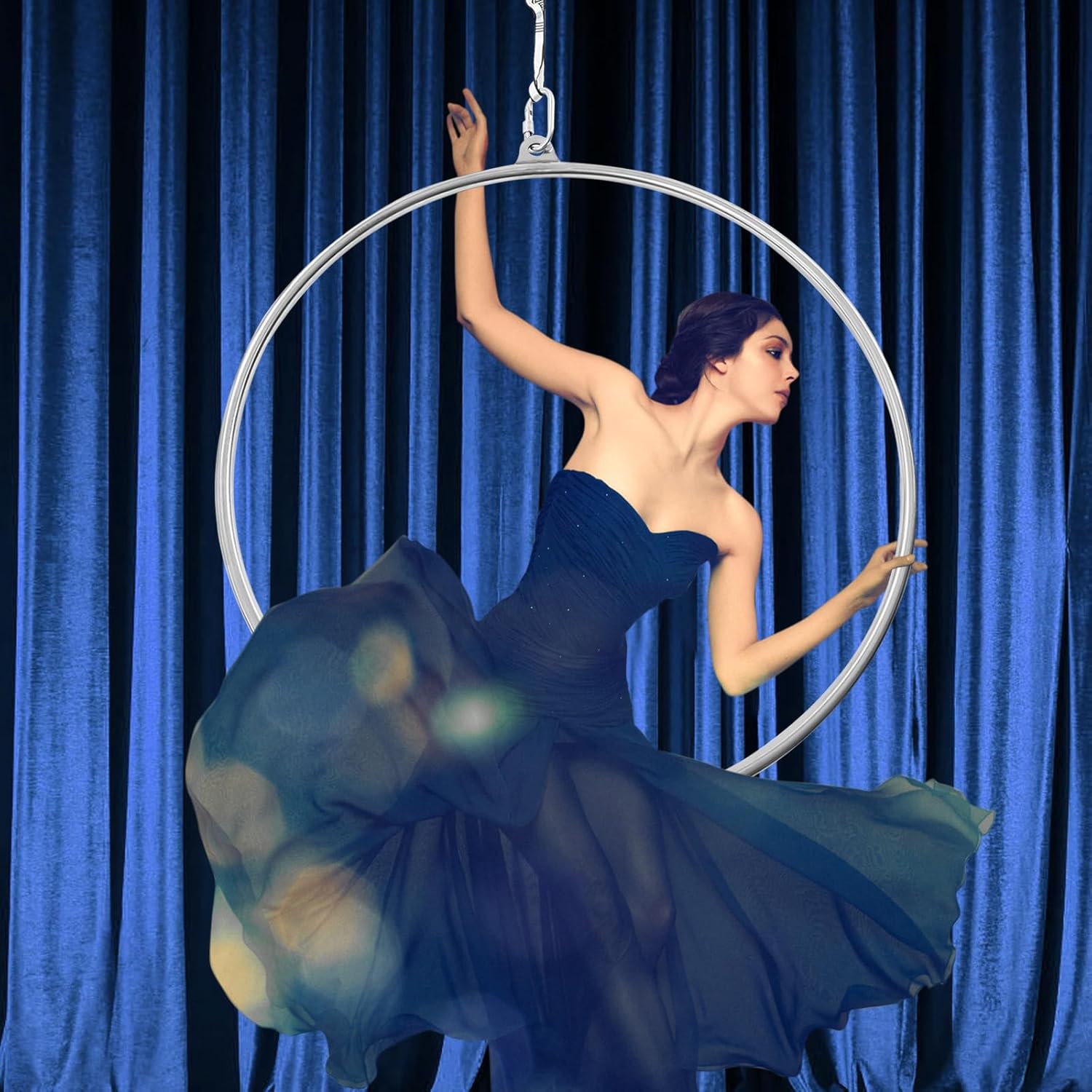 Professional Aerial Hoop, Lyra Hoop for Dancing Studio, Aerial Fitness, Fully Strength Tested, 253Lbs Max Load-Bearing Capacity (85cm/33.46in)