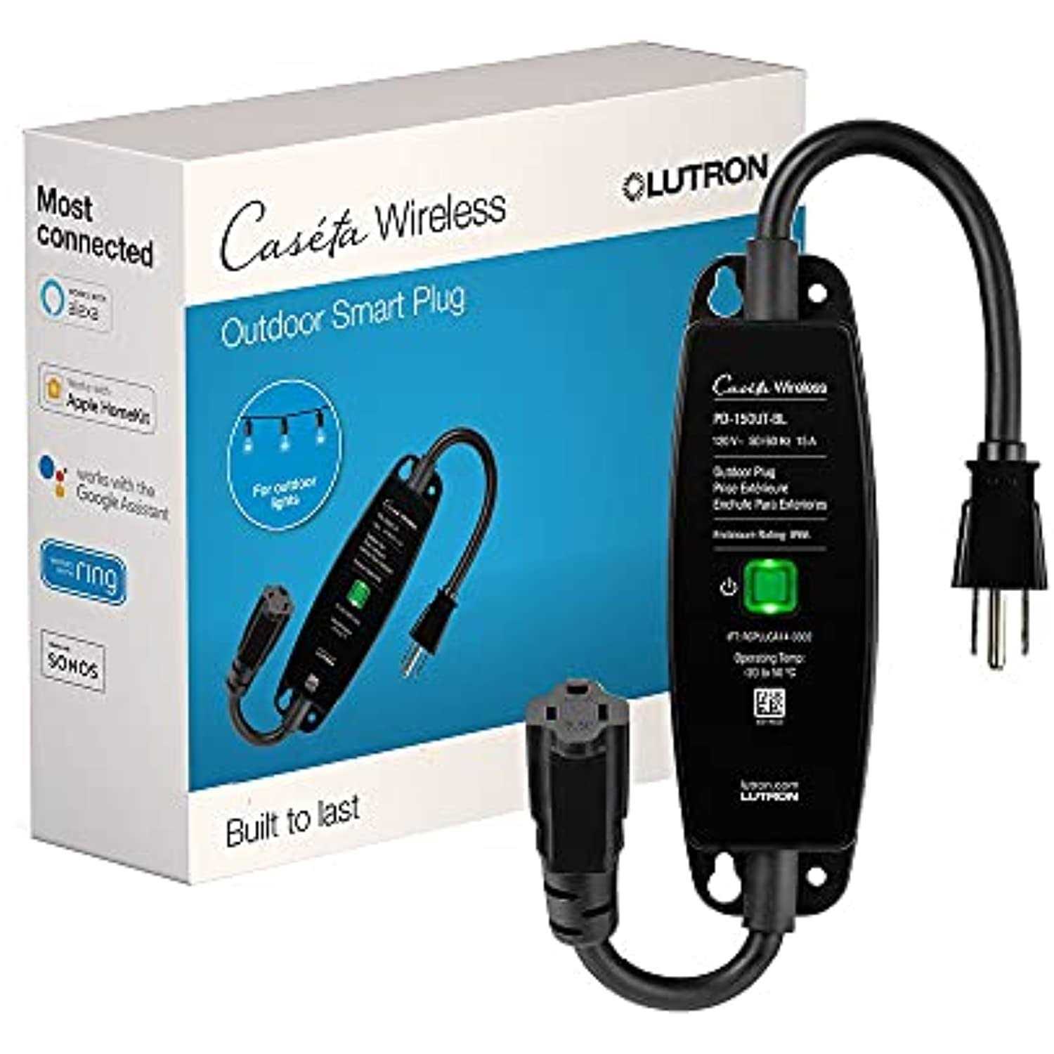 Lutron Caseta Weatherproof+ Outdoor Smart Plug PD-15OUT-BL