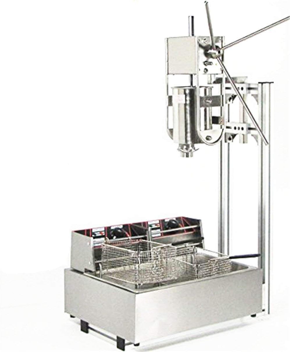 ALDKitchen Churro Maker Machine Commercial 5L Churros maker machine with 12L Electric Liters Deep Fryer (6L Electric fryer, 110V)