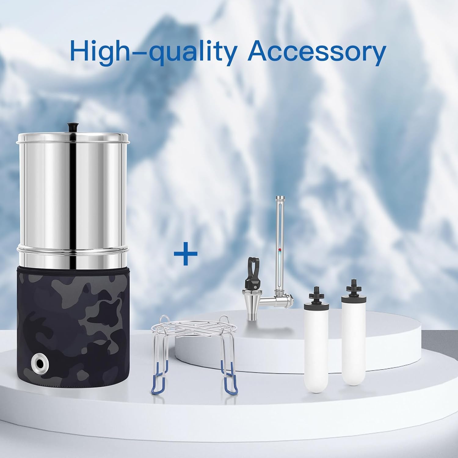 Gravity-fed Water Filter System and 4 Filters (2 Ceramics Filters and 2 Black Carbon Filters)