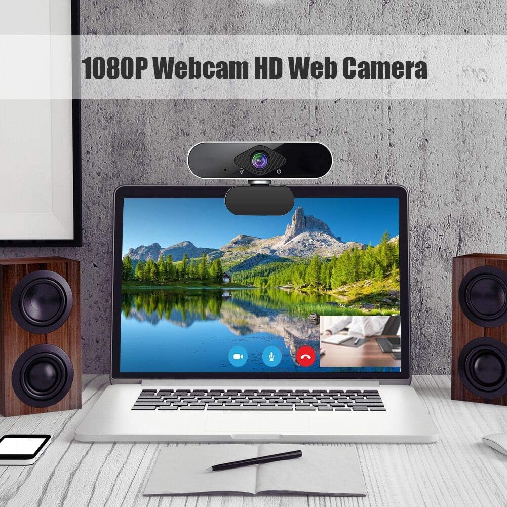 AutoFocus 1080p Webcam with Microphone, XUSHIDZ FHD USB Web Camera No fisheye Wide-Angle for Desktop Laptop Computer, Plug and Play,Compatible Skype Zoom YouTube Windows/Mac OS,for Live Streaming