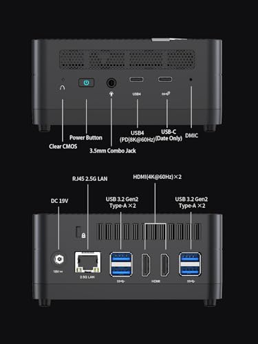 MINISFORUM UM690S Mini PC AMD Ryzen 9 6900HX(8C/16T, up to 4.9GHz) Windows 11 Home Small PC, 32GB RAM 1TB SSD, 2xHDMI(4K), 1xUSB4(8K) Output, Radeon 680M Graphics 2.5G LAN Dual Fans Small Form Factor