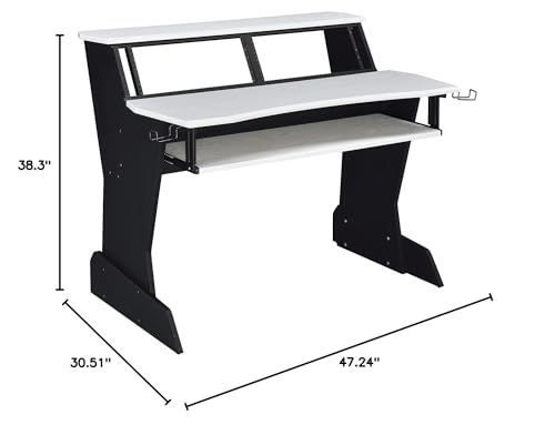 BE200 Series Music Studio Desk Workstation with 2 x 4U rack (Black)