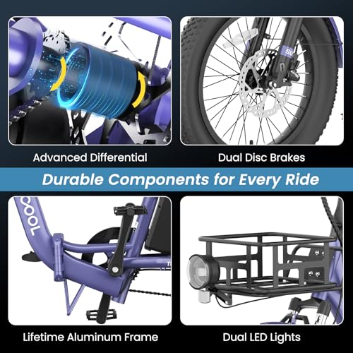 MOONCOOL Electric Tricycle for Adults, 500W/750W 48V 20" Folding Electric Trike Peak Power 1100W, 3 Wheels Electric Bicycle, Aluminum Frame Electric Tricycle with Large Basket and Removable Battery