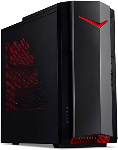 acer Nitro Gaming Desktop, 2023, Intel Core i5-12400F 6-Core 4.4GHz, NVIDIA GeForce GTX 1650 4GB GDDR6, 16GB DDR4, 512GB SSD, Windows 10 Home, Wi-Fi 6E, Bluetooth 5, 1xHDMI, 1xDP, 7xUSB, Black
