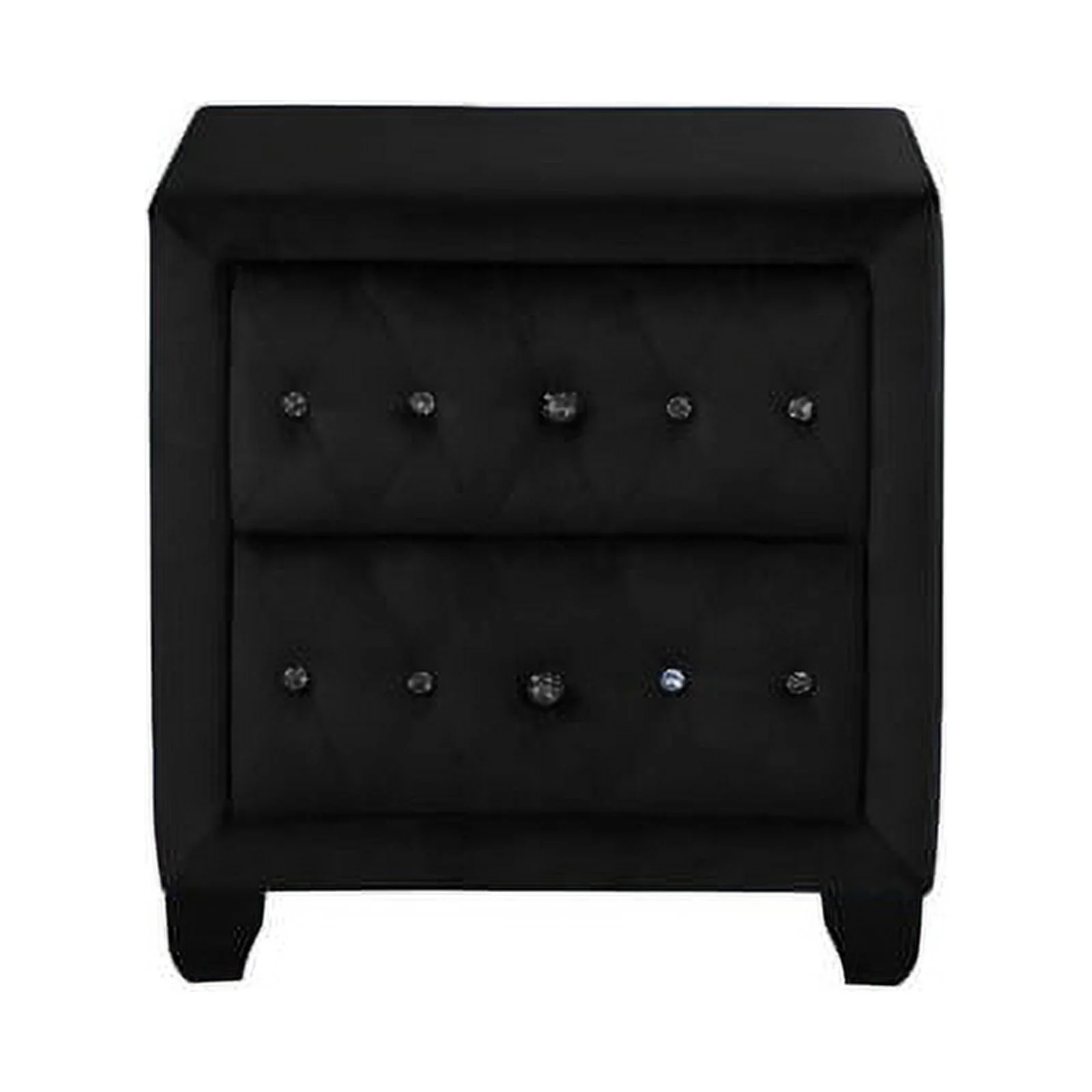 Sophia Queen 4 Pc Vanity Upholstery Bedroom Set Made With Wood in Black