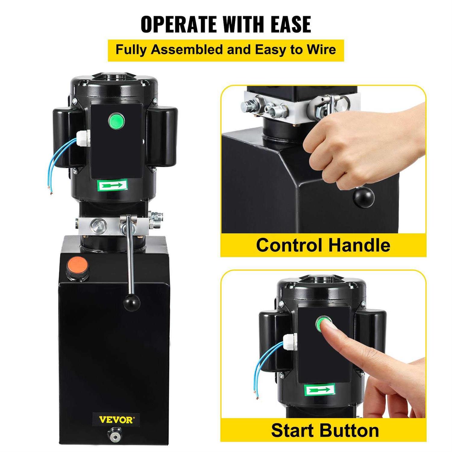 VEVOR Hydraulic Pump 14 Quart Hydraulic Power Unit 2950 Psi Car Lift Hydraulic Pack Dump Trailer 220V 60Hz 1 Ph Auto Repair Sho - Shop Hardware Tools Online Store