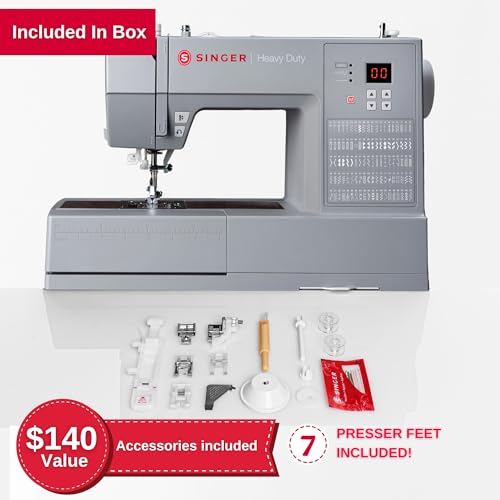 SINGER Heavy Duty 6620C Computerized Sewing Machine with Accessories | 215 Stitches, LCD Screen, Built-In Needle Threader | Easy Setup, Durable Metal Frame, Ideal for Clothes & Home Projects