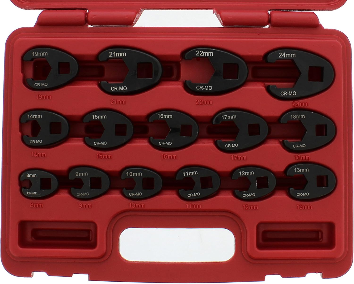 ABN Jumbo Crowfoot Flare Nut Wrench Set Metric 15-Piece Tool Kit for 3/8in and 1/2in Drive Ratchet Pack of 2