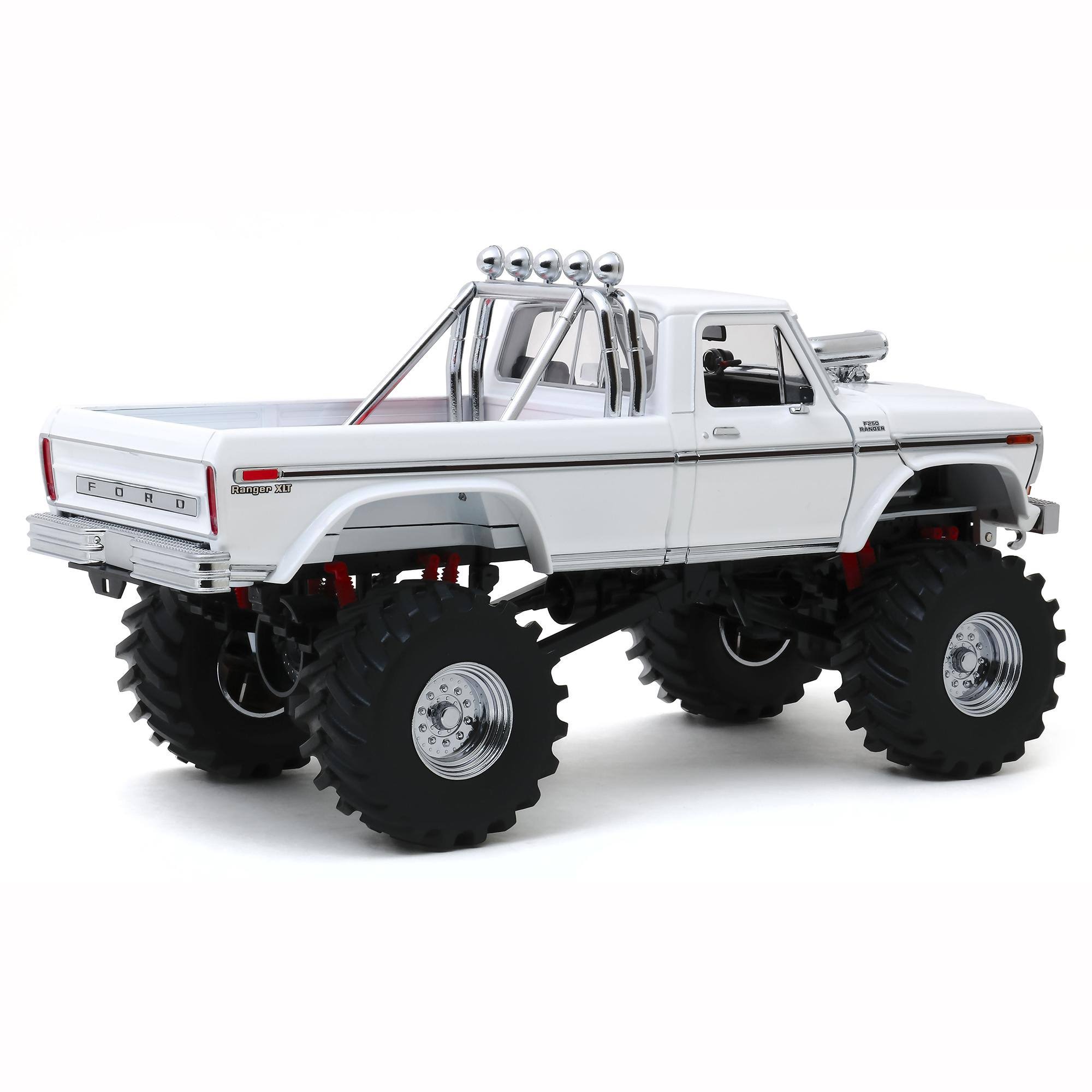 1979 Ford F-250 XLT Monster Truck with 48-Inch Tires White Kings of Crunch Series 1/18 Diecast Model Car by Greenlight