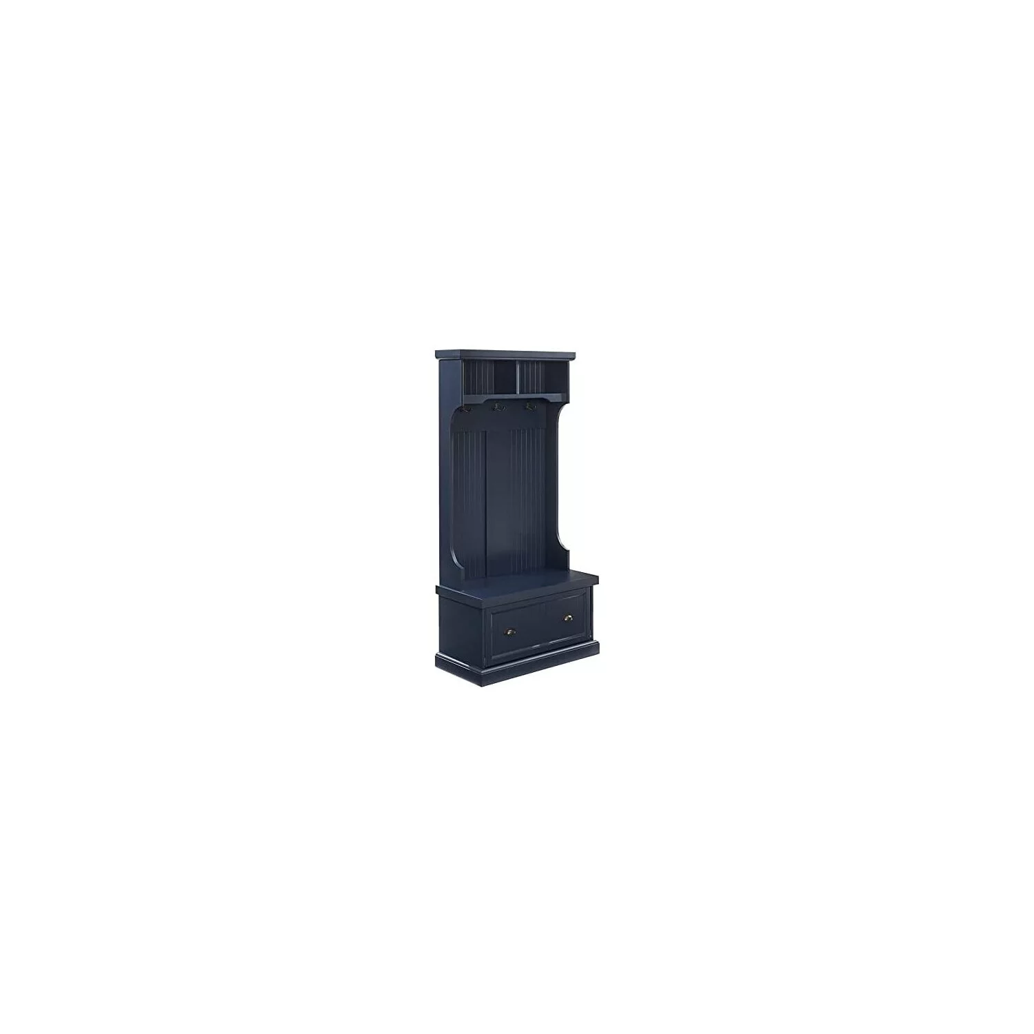 Crosley Furniture Shoreline Coastal Wooden Hall Tree in Navy