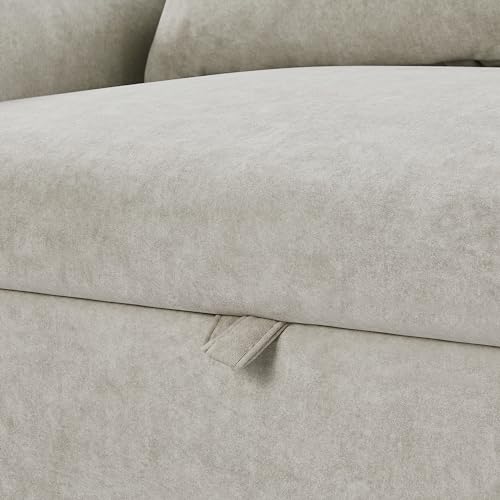 GIA 3 in 1 Convertible Sleeper Sofa, Loveseats Futon Couch Pullout Bed for Living Room,Love Seat Chaise Lounge with Adjsutable Backrest, Storage Pockets, 2 Pillows, Gray