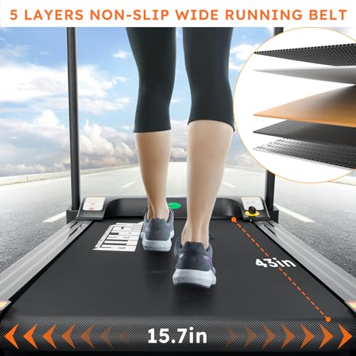 Treadmill 300 LBS Capacity, Folding Treadmills for Home Max 2.5 HP Electric Treadmill with Incline for Running and Walking Jogging Exercise with LED Display
