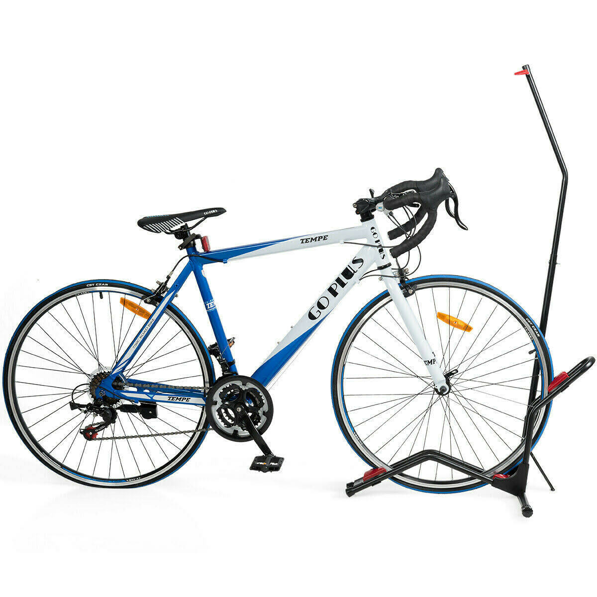 Bike Floor Stand Bike Rack Stand for Vertical/Horizontal Indoor Bike Storage