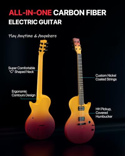 Enya Electric Guitar Inspire 39" Smart Electric Carbon Fiber Guitarra with 15W Wireless Speaker, 20 Distinct Tones, Onboard Presets, Charging Cable, Adjusting Wrench, and Gig Bag