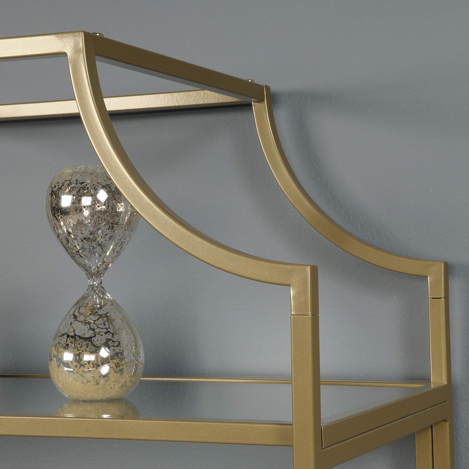 Sauder International Lux Bookcase/ book shelf, Satin Gold finish