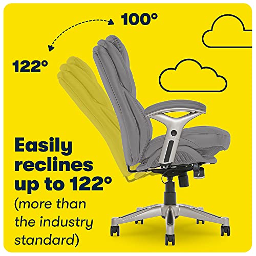 Serta Works Executive Office Chair with Back in Motion Technology, Opportunity Gray Bonded Leather