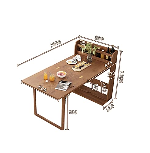 Fold Out Wall Table | Old Style Folding Wall Mounted Table | Dining Foldaway Table for Kitchen | Armoire Desk | Hideaway Desk with Large Storage Space (Color : A)