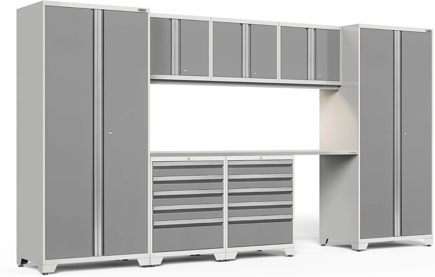 NewAge Products Pro Series Red 8 Piece Set, Garage Cabinets, 52291