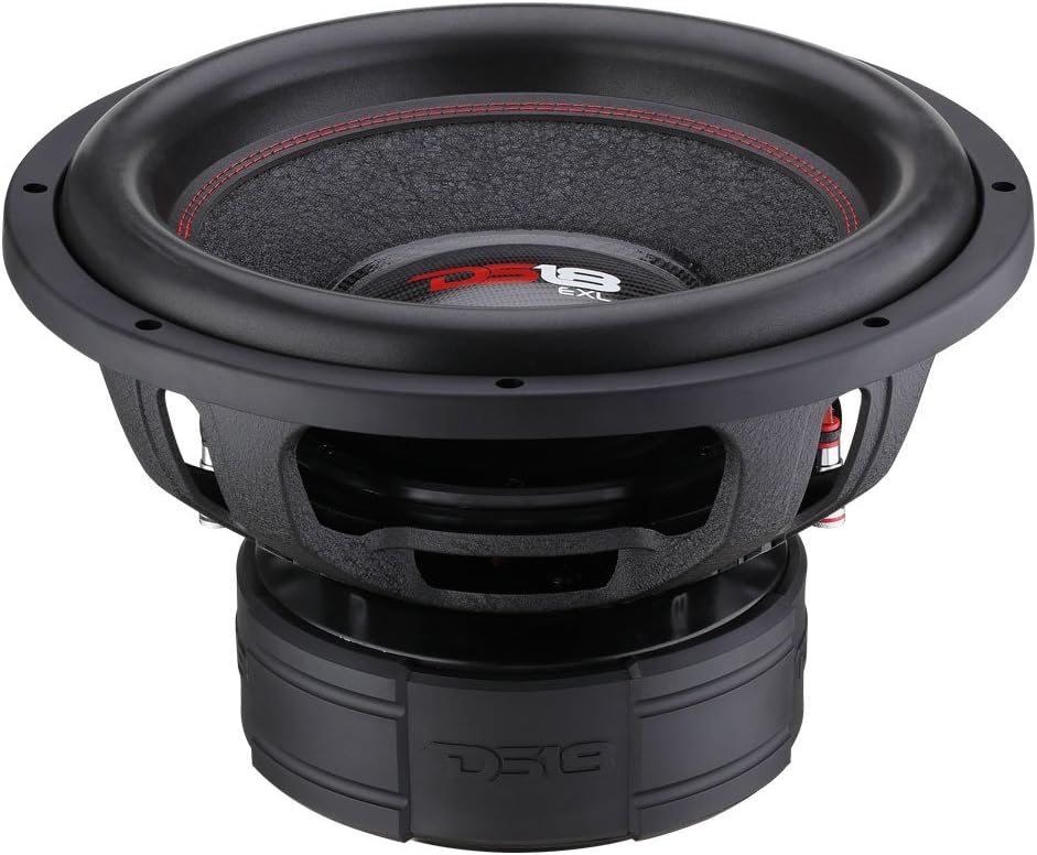 DS18 EXL-XX15.2D Subwoofer in Black - 15" Speaker, 4,000 Max Power, 2,000 RMS Power, Fiber Glass Dust Cap, Red Aluminum Frame, Dual Voice Coil 2+2 Ohm Impedance, Treated Rubber Edge (1 Speaker)