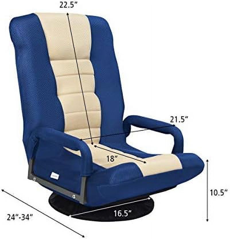 xrboomlife Swivel Gaming Chair  6-Position Adjustable Folding Floor Chair with Armrest and  Degree Swivel Round Base  Video Gaming Rocker for Home Office Lounging (Red)
