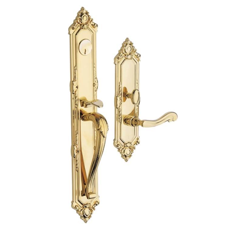 Baldwin 6950.RENT Kensington Right Hand Single Cylinder Mortise Handleset Trim S, Lifetime Polished Brass