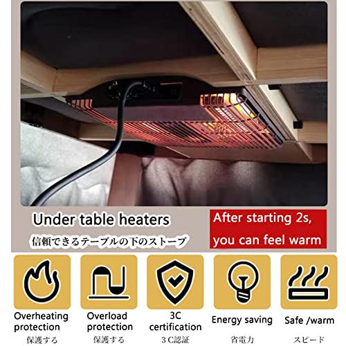 Kotatsu Heater Table Set,Foot Warmer Coffee Tables,Multifunction Bed Laptop Desk,Home Office Writing Modern Wooden Desk, Tea Low Table for Floor Sitting Made,Table+Quilt+Carpet+Heater (Size : 105x80x