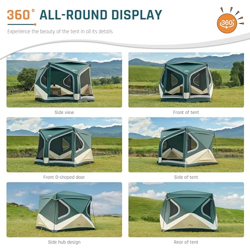 4/6/8 Person Instant Cabin Tent, Easy 60 Second Setup Family Tents for Camping, Pop up Camping Tent, Large Waterproof Tents for Outdoor Camping, Spacious Interior, Upgraded Ventilation