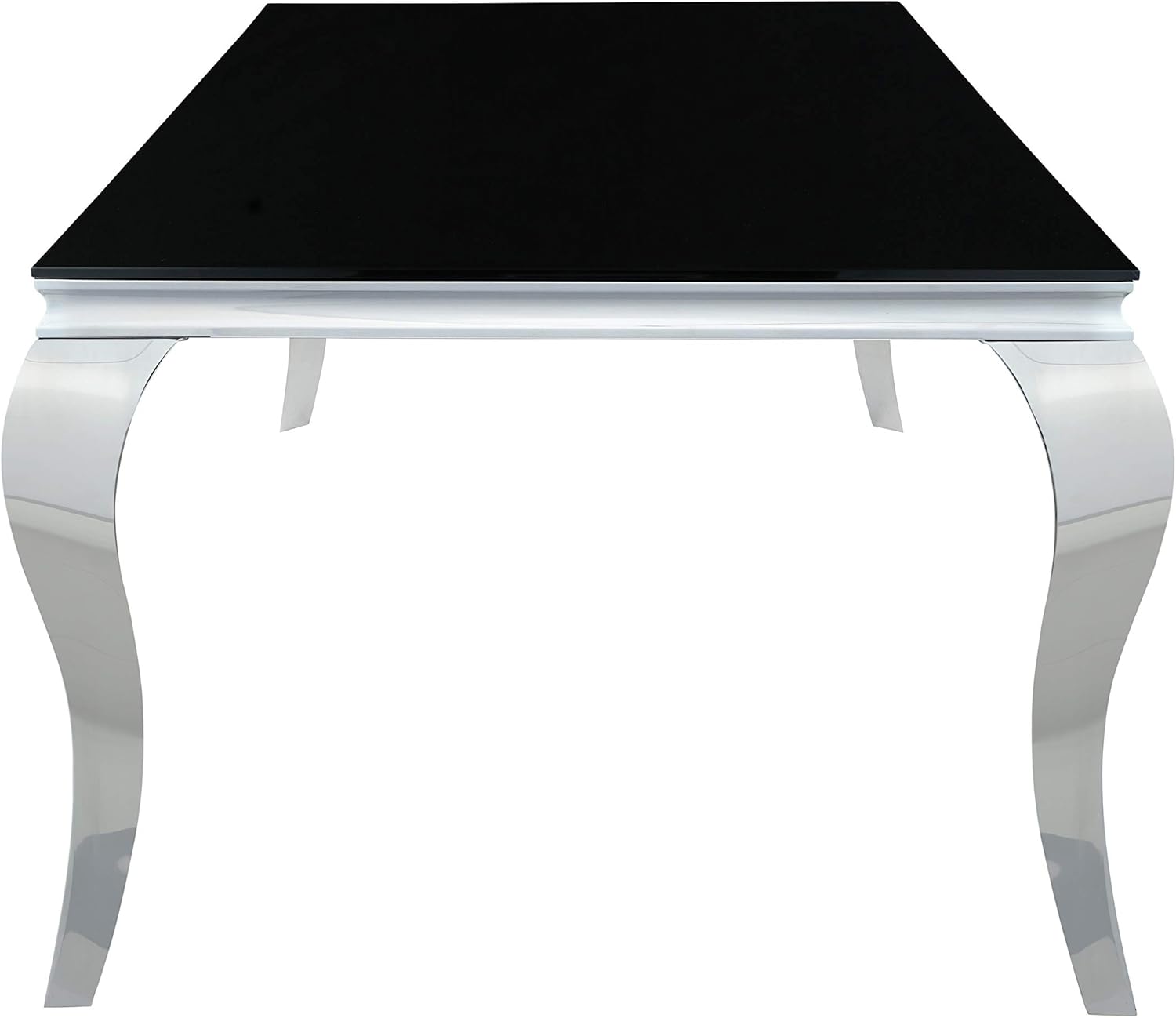 Coaster Furniture Carone Rectangular Glass Top Black and Chrome Dining Table 115071