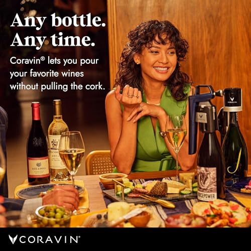 Coravin Timeless Six Plus Wine Preservation System - By-the-Glass Wine Saver - Wine Aerator, 3 Pure Argon Capsules, 6 Screw Caps, Clearing Needle & Carry Case - Piano Black