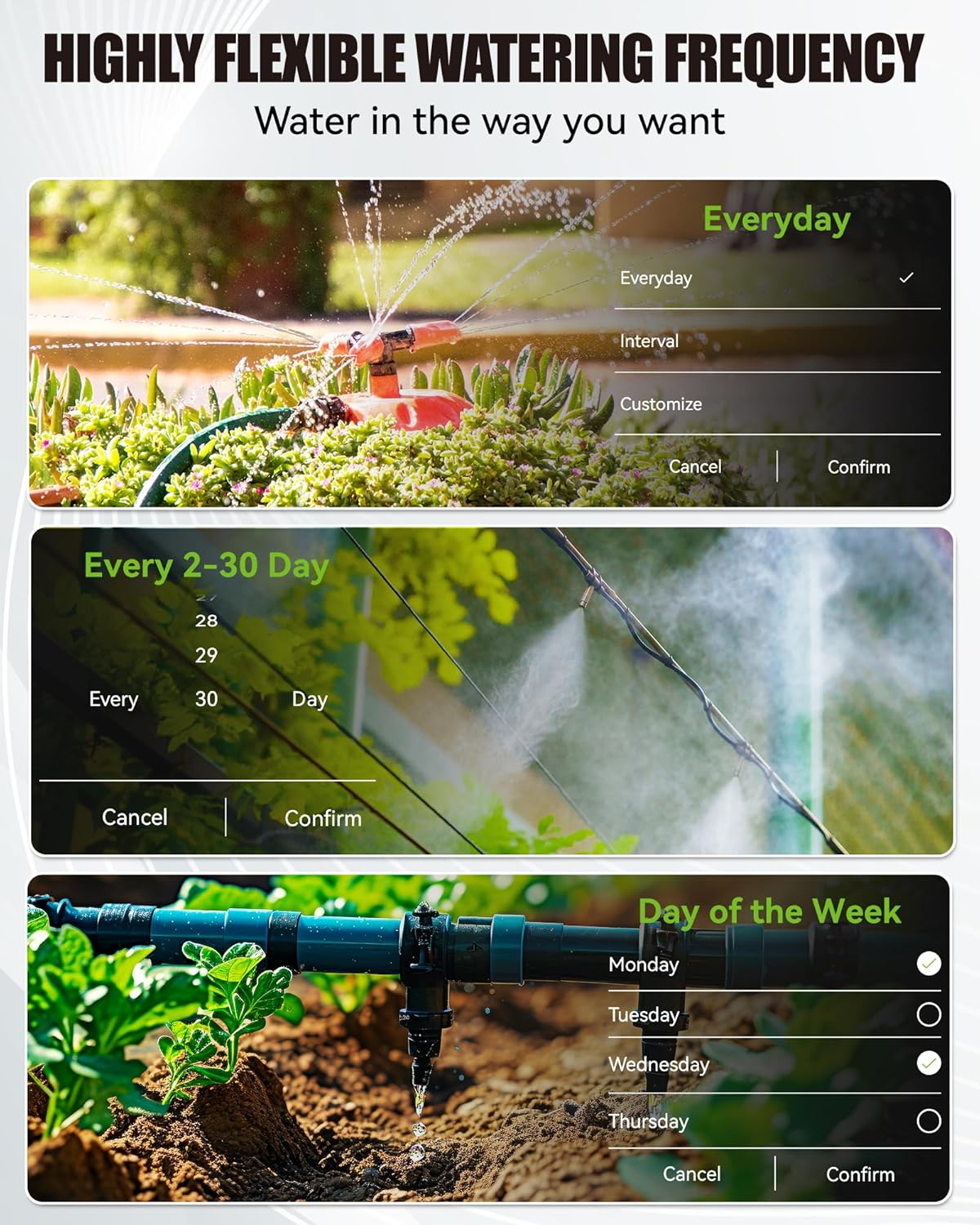 RAINPOINT Smart Water Timer for Garden Hose with Brass Inlet, Bluetooth Sprinkler Timer 2 Outlet