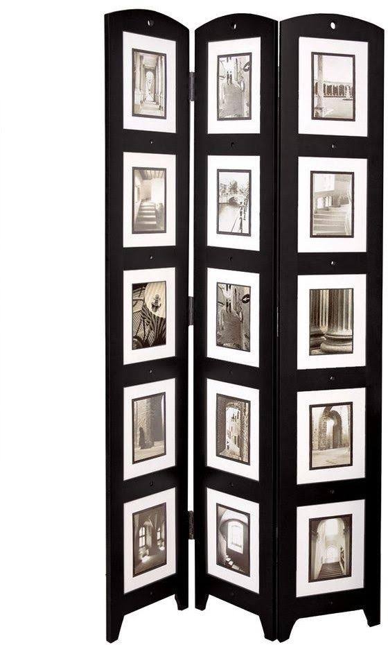 Nexxt Triple 15-Photo Panel Floor Screen - Black