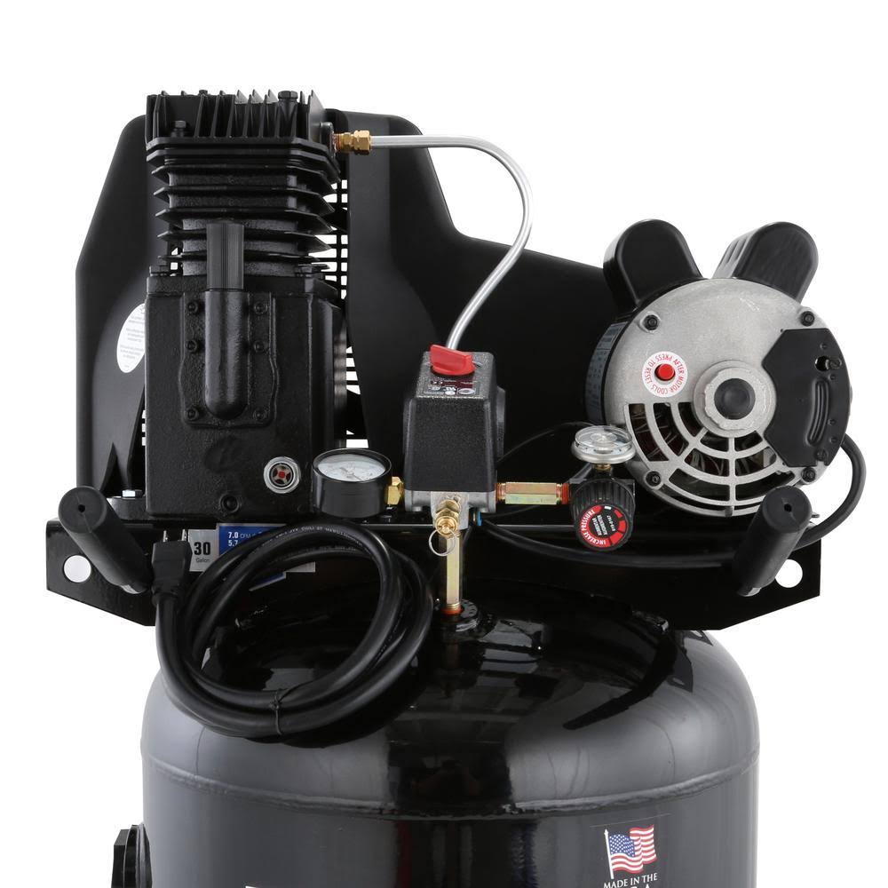 Industrial Air ILA1883054 Oil Lubricated Wheeled Electric Air Compressor, 30 gal, 1.9 HP