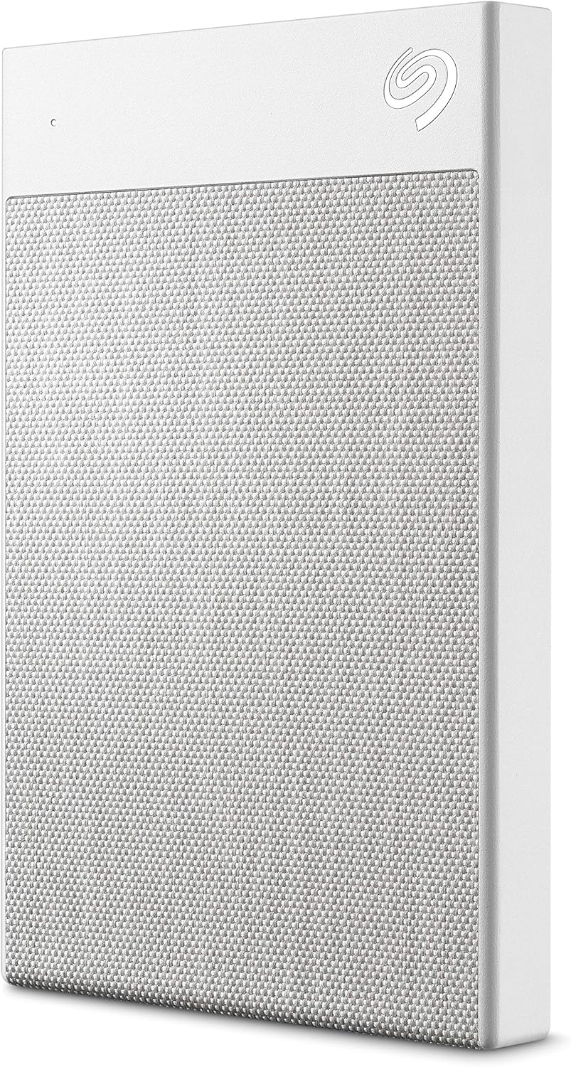 Seagate Backup Plus Ultra Touch HDD 2TB External Hard Drive – White USB-C USB 3.0, 1yr Mylio Create, 4 month Adobe Creative Cloud Photography plan and Rescue Services (STHH2000402)