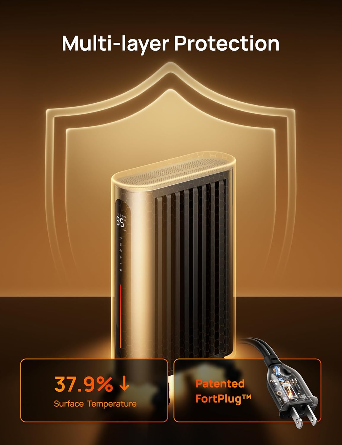 Dreo Oil Filled Radiator Heater, 1500W Oil Heater with Remote Control, 3 Modes, 24-hour Timer Switch, FortPlug, Child Lock, Heaters for Indoor Use,Oil Heaters for Indoor Use Large Room, Gray