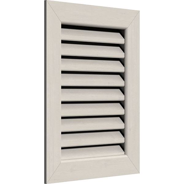 16 inchw x 12 inchh Vertical Gable Vent (21 inchw x 17 inchh Frame Size): Primed, Functional, Smooth Western Red Cedar Gable Ven