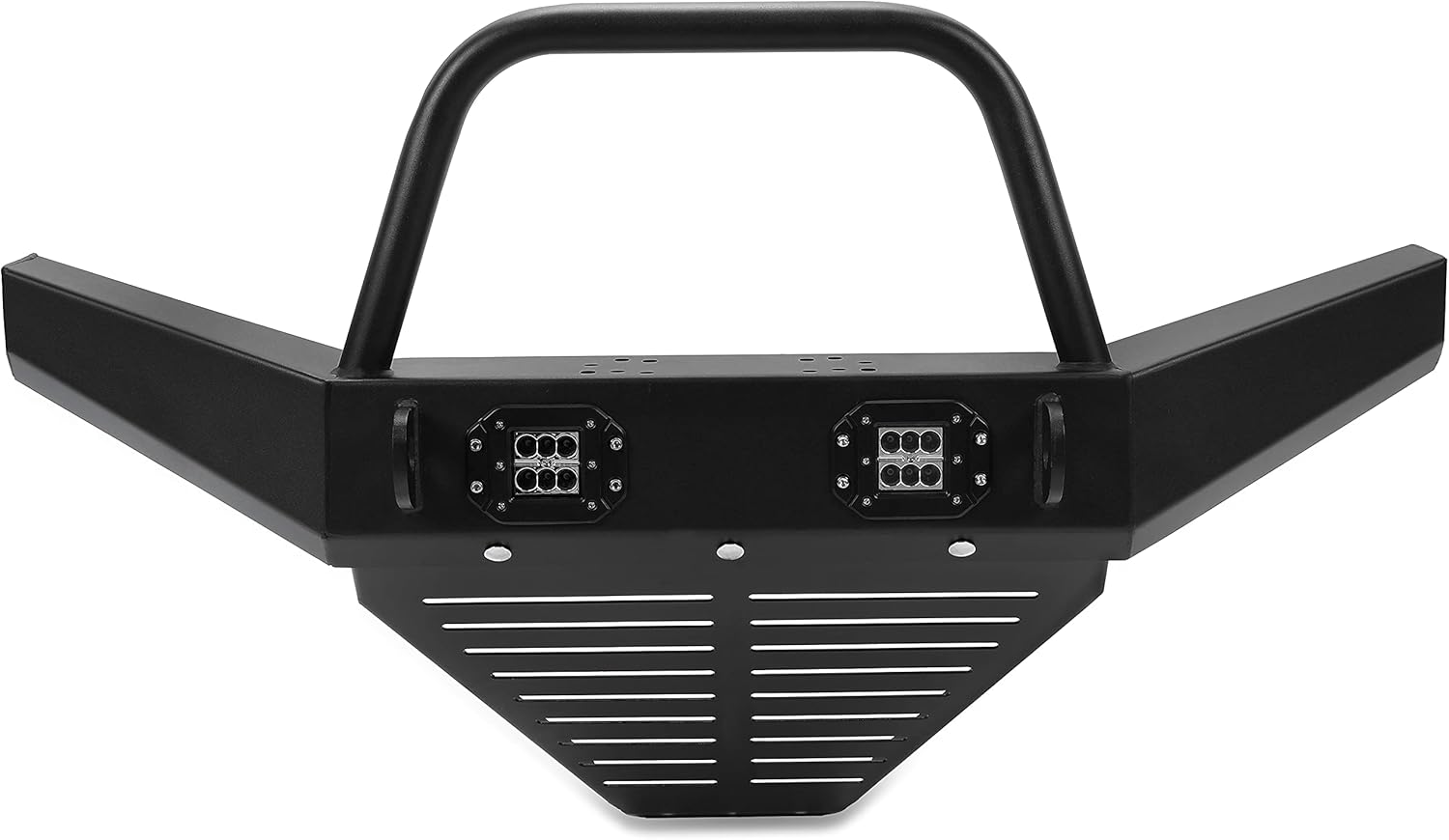 KUAFU Front Bumper Winch Bumper w/LED Lights Compatible with 2010-2021 Polaris Ranger 400 500 800 Mid Size Ranger 570 Full Size/Mid Size