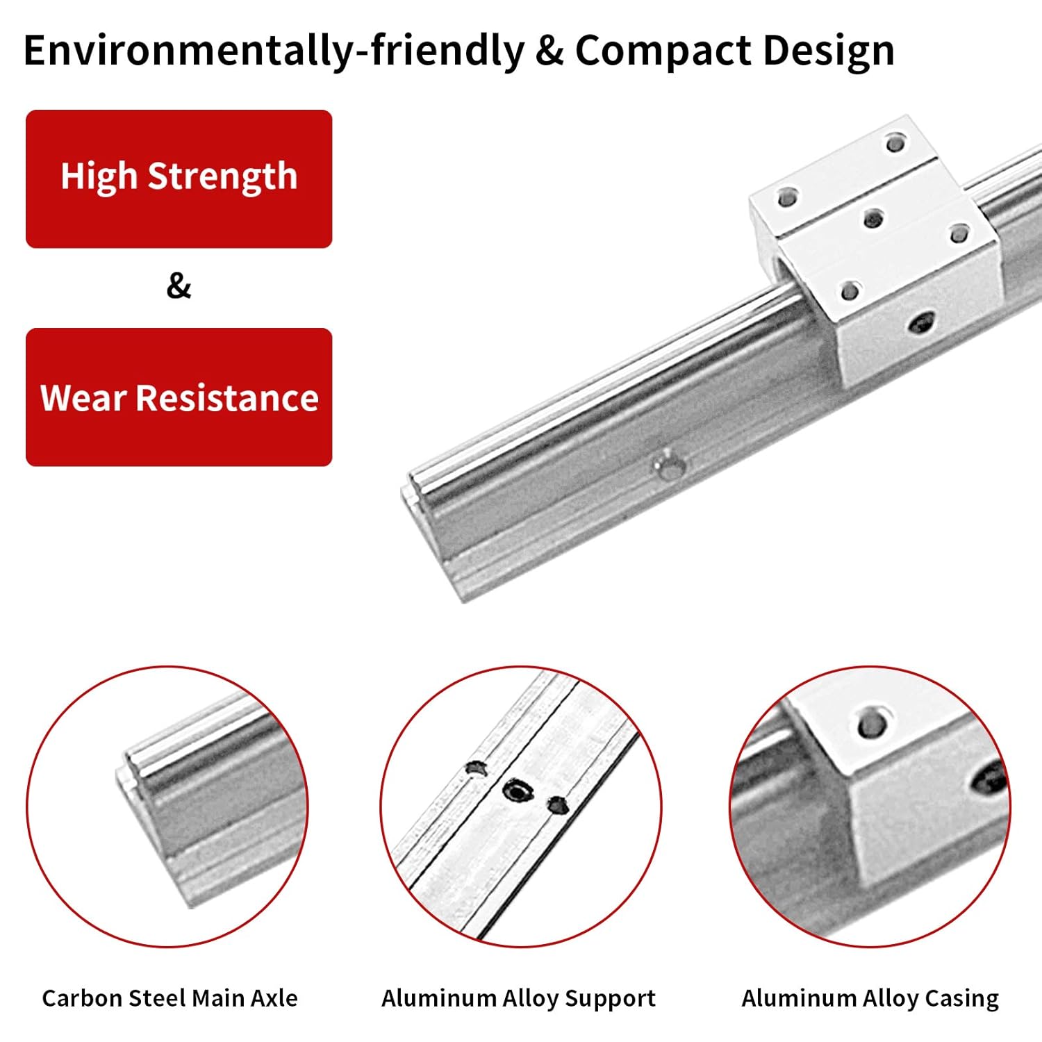 Linear Rails and Bearings Linear Rail 2X SBR16-2000mm Linear Slide Rail and 4X SBR16UU Carriage Bearing Block Linear Bearings and Rails for DIY CNC Routers Lathes Machine
